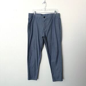 [Bonobos] Blue Striped The Off Duty Pants Chino Lounge Elastic Waist Sz Large L